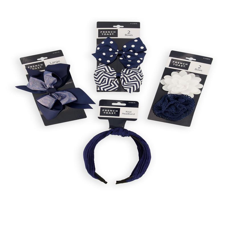 French Toast Girls 4 Pack Hair Clips and Knot Headband