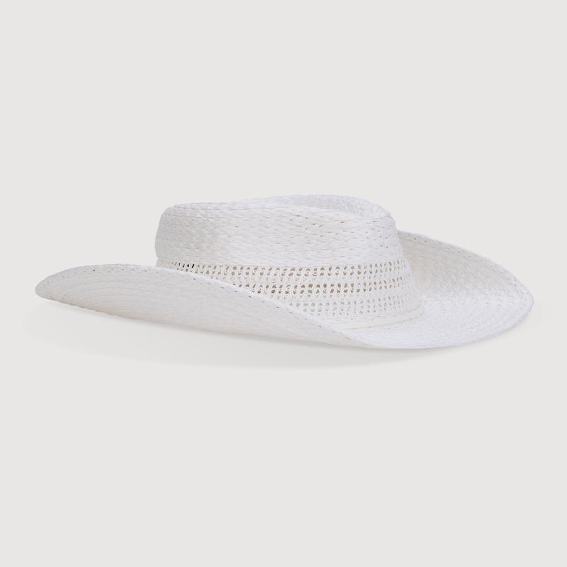 Beaded Toggle Drawstring Straw Cowboy Hat