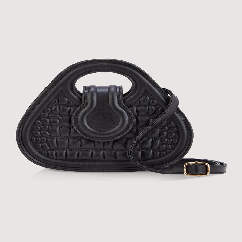 Faux Croc Convertible Handbag