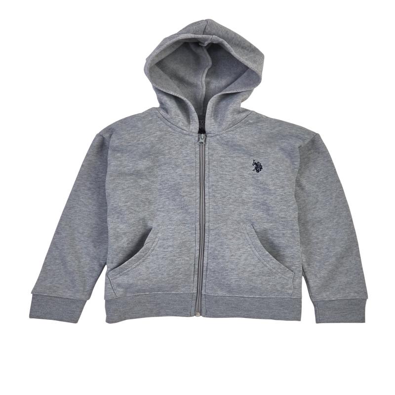 US Polo Boys 4-7 Marled Hooded Zip Sweatshirt