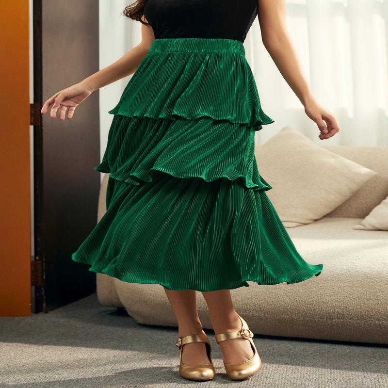 Vintage Tales Tiered Midi Skirt