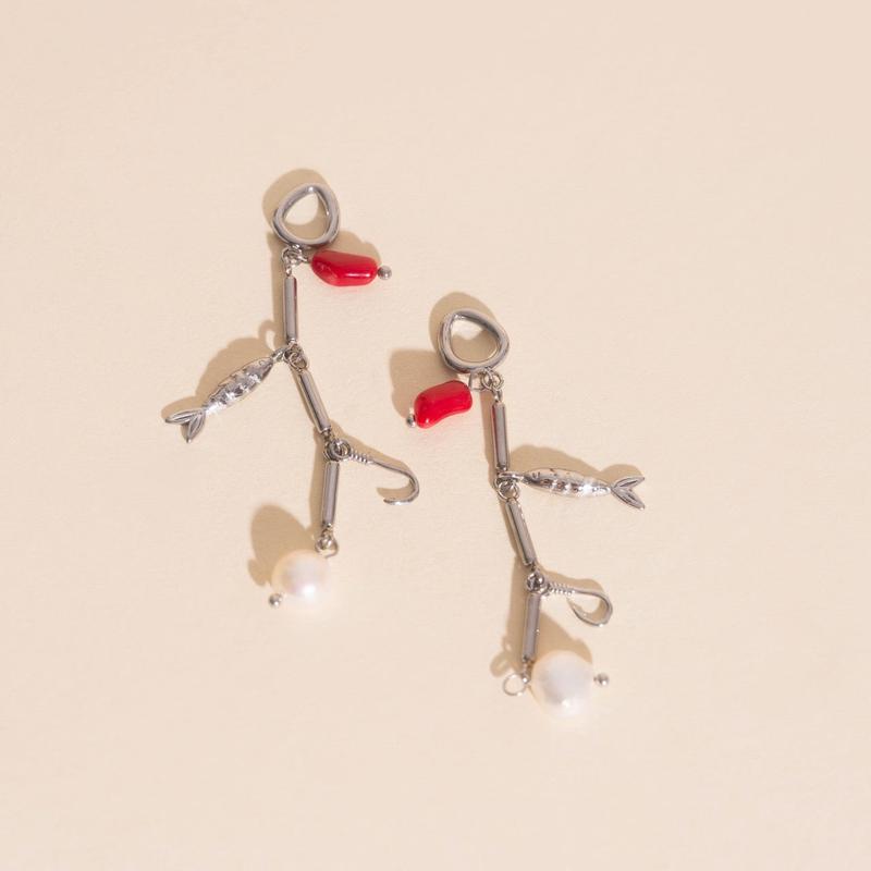 Ocean Bait Huggie Hoop Charms