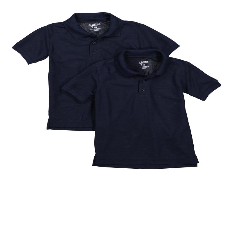 Boys 4-7 2 Pack Solid Short Sleeve Polo Shirts