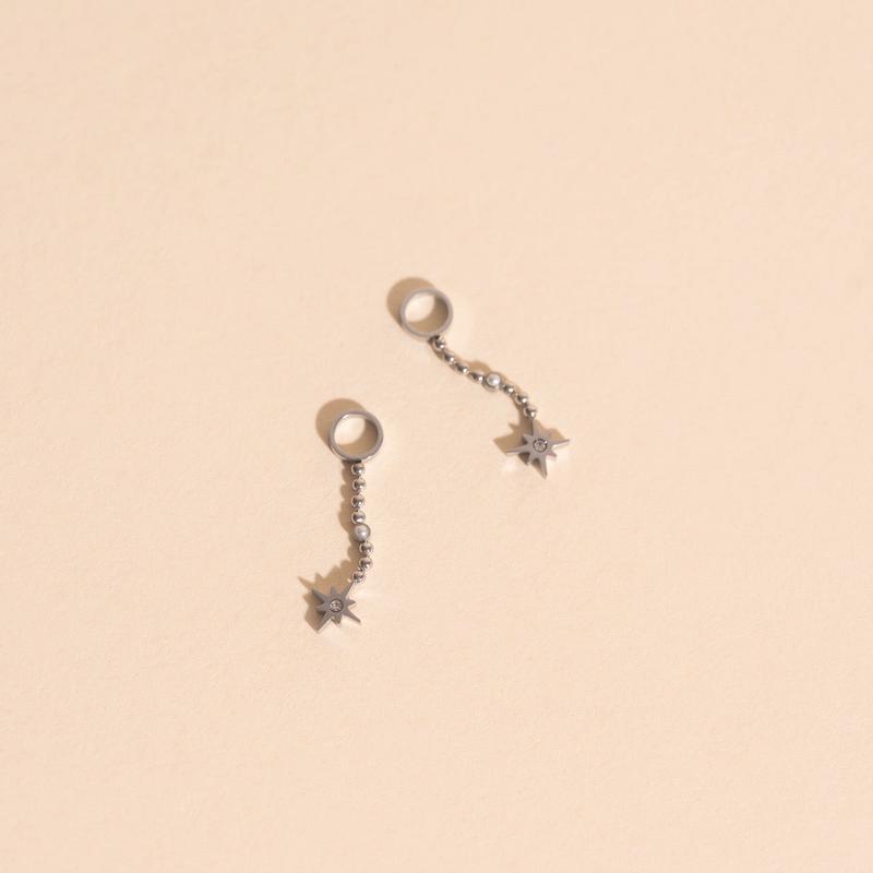Dangle Starburst Huggie Hoop Charms