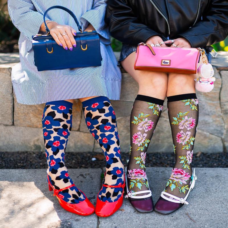 Floral Knee High Sheer Socks Bundle