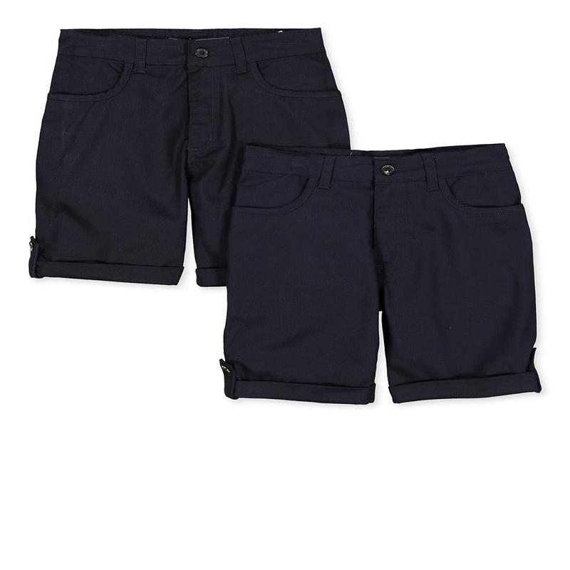 Girls School Uniform 2 Pack Tabbed Shorts Navy Size 7-14