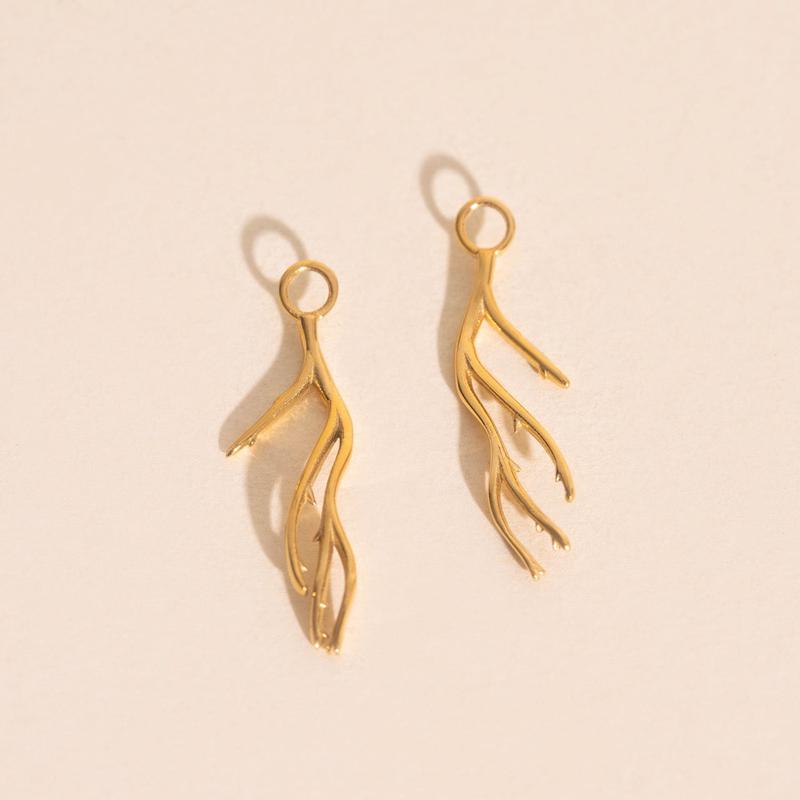 Coral Huggie Hoop Charms