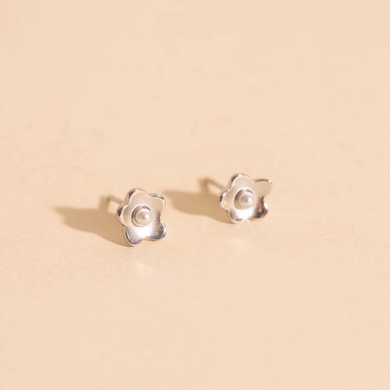 Mini Pearl Flower Stud Earrings