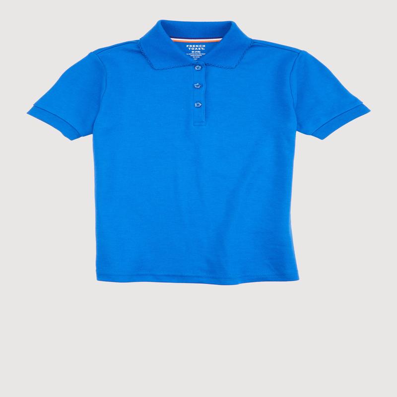 French Toast Girls 7-14 Picot Collar Short Sleeve Polo Shirt