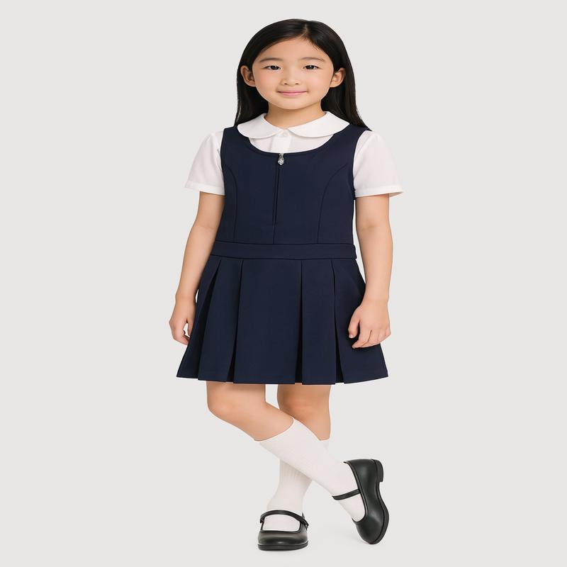 French Toast Girls 7-14 Zip Front Pleated Jumper