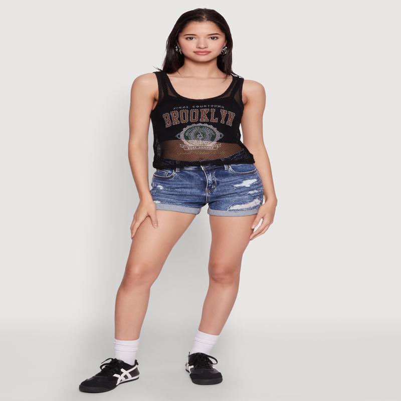 Brooklyn Graphic Fishnet Tank Top