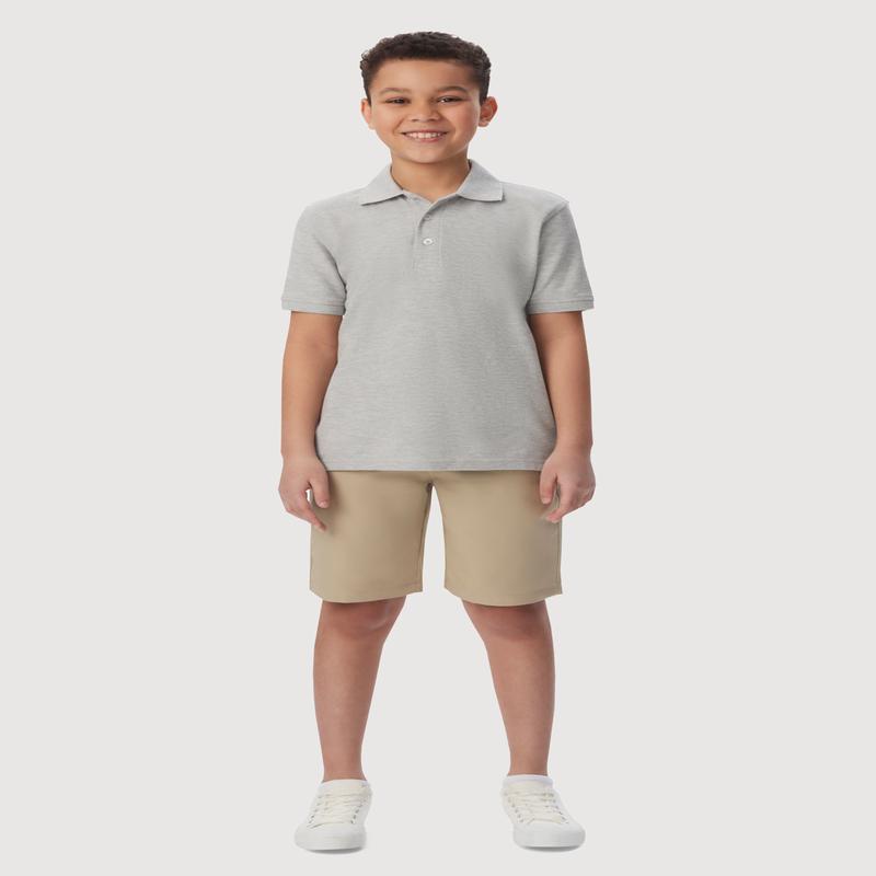 French Toast Boys 4-7 Marled Short Sleeve Pique Polo