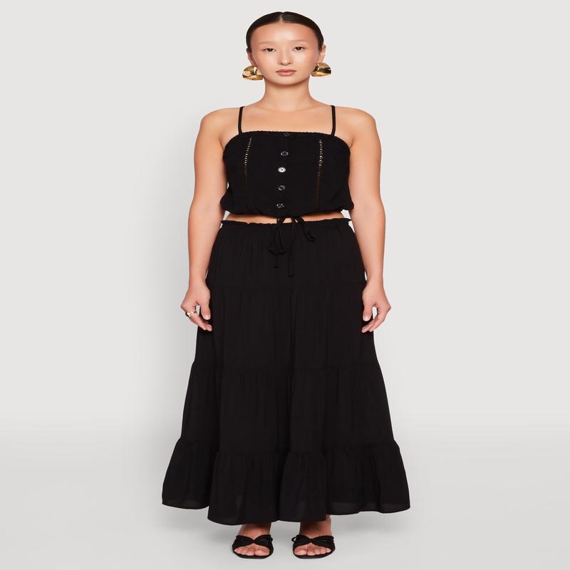 Almost Famous High Waist Tiered Skirt