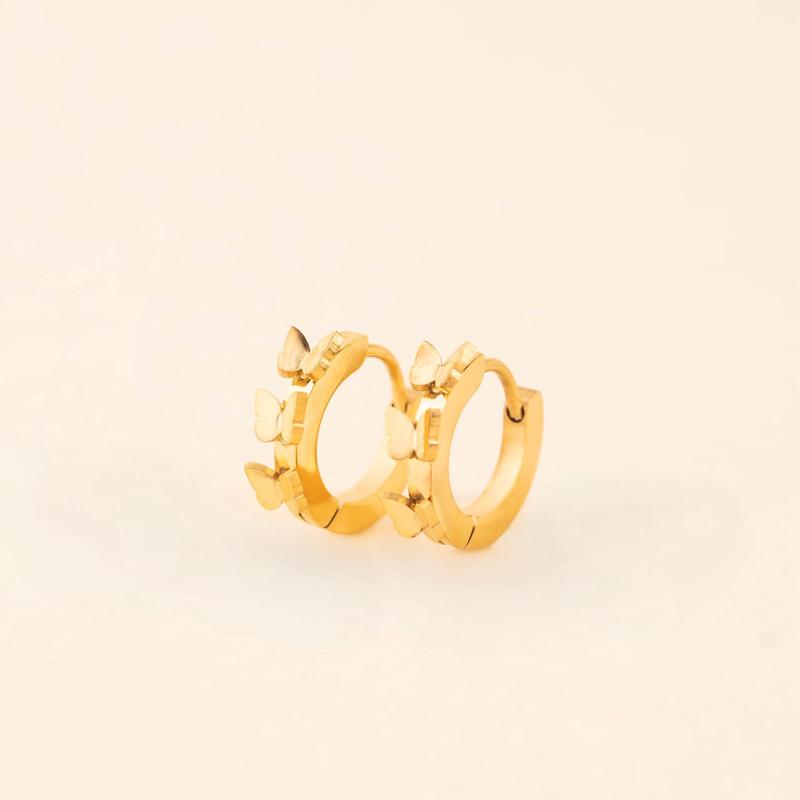 Butterfly 3D Huggie Hoop Earrings