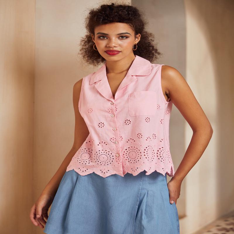 Spotlight Spark Embroidered Sleeveless Shirt