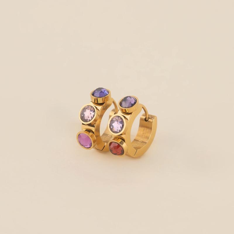 Valentine's Crystal Chunky 3D Huggie Hoop Earrings