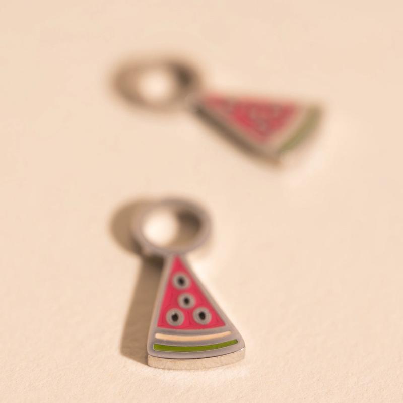 Mini Watermelon Huggie Hoop Charms