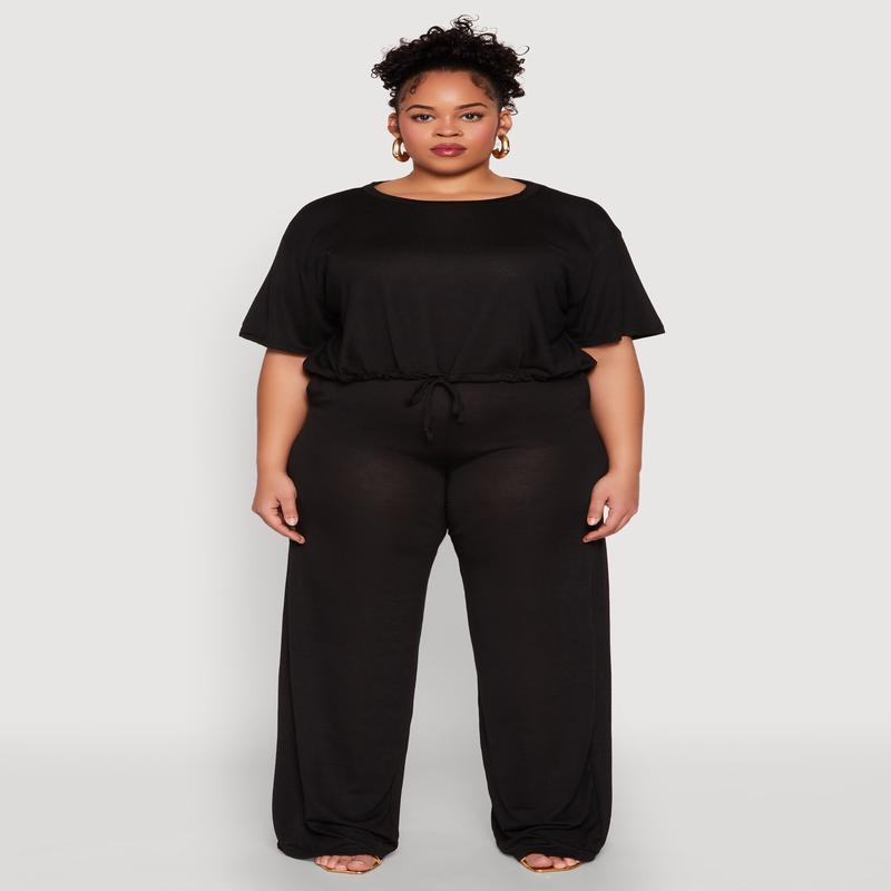 Plus Size Daisy High Waisted Wide Leg Pants