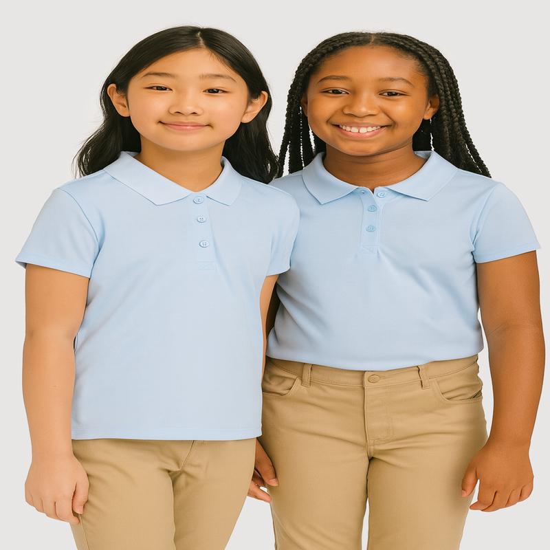 Girls 7-14 Solid Polo Shirts 2 Pack