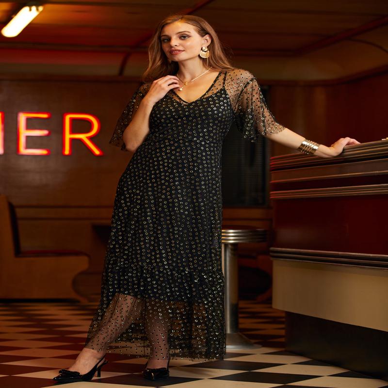 Shimmer and Swish Midi Dress (Final Sale)