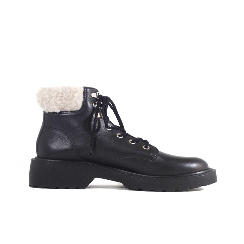 Seal Combat Boots with Shearling