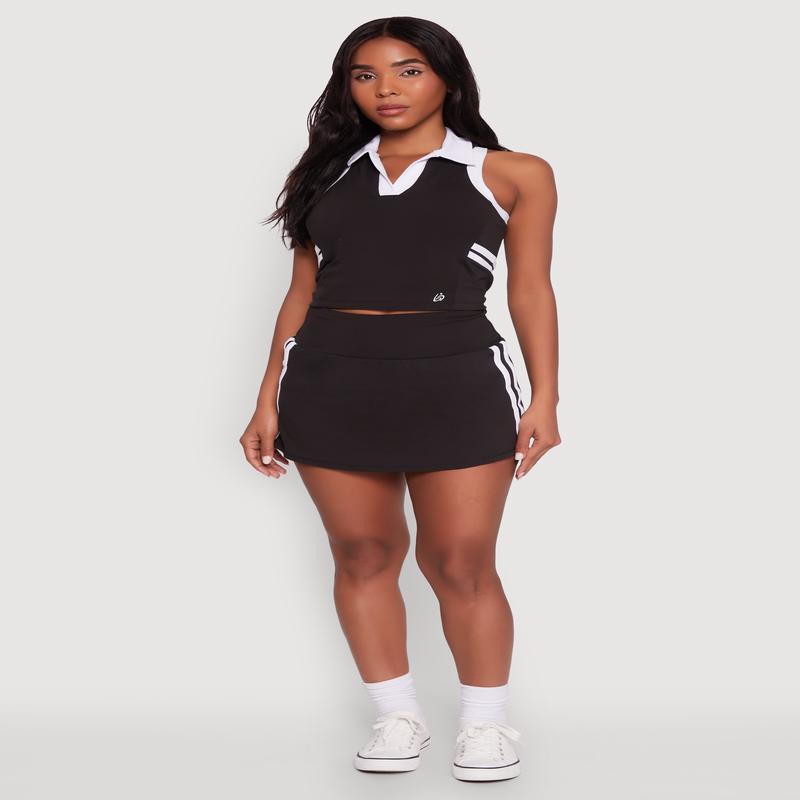 High Waist Varsity Stripe Skort