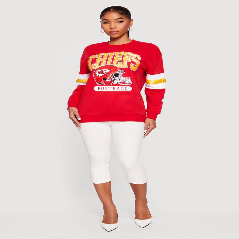 NFL Chiefs Embroidered Crew Neck Sweatshirt