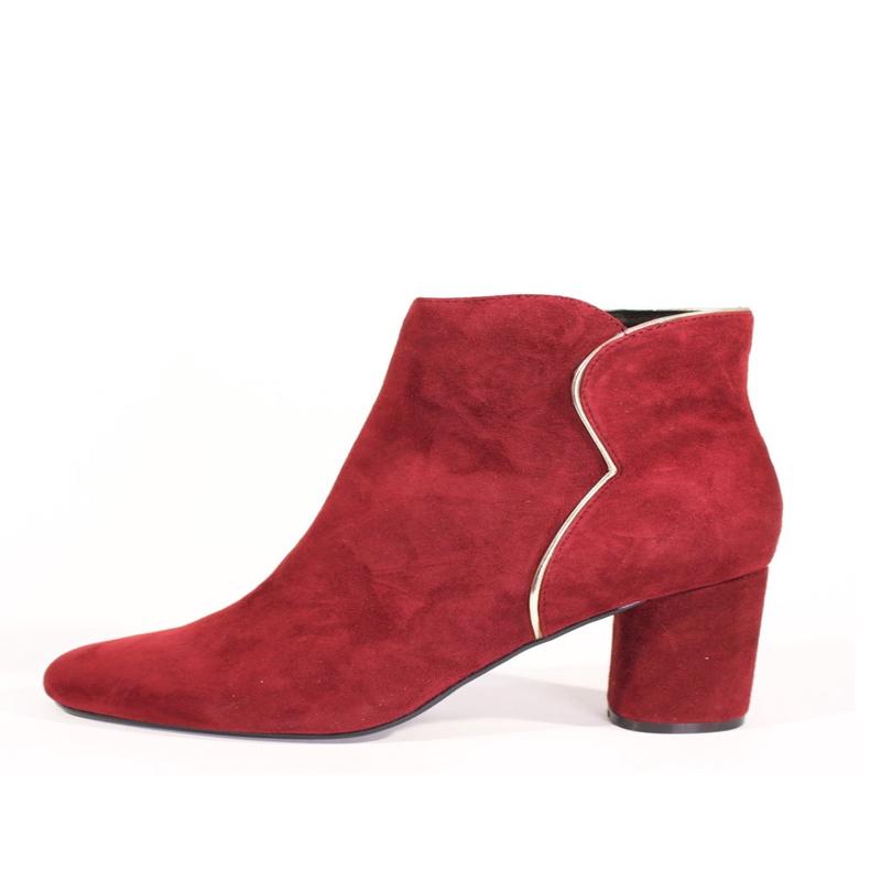 Tatiana Scallop Suede Booties