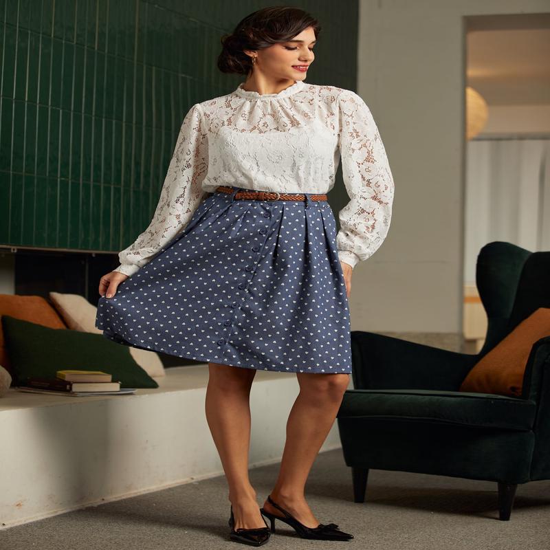 Bookstore's Best Chambray A-Line Skirt (Final Sale)