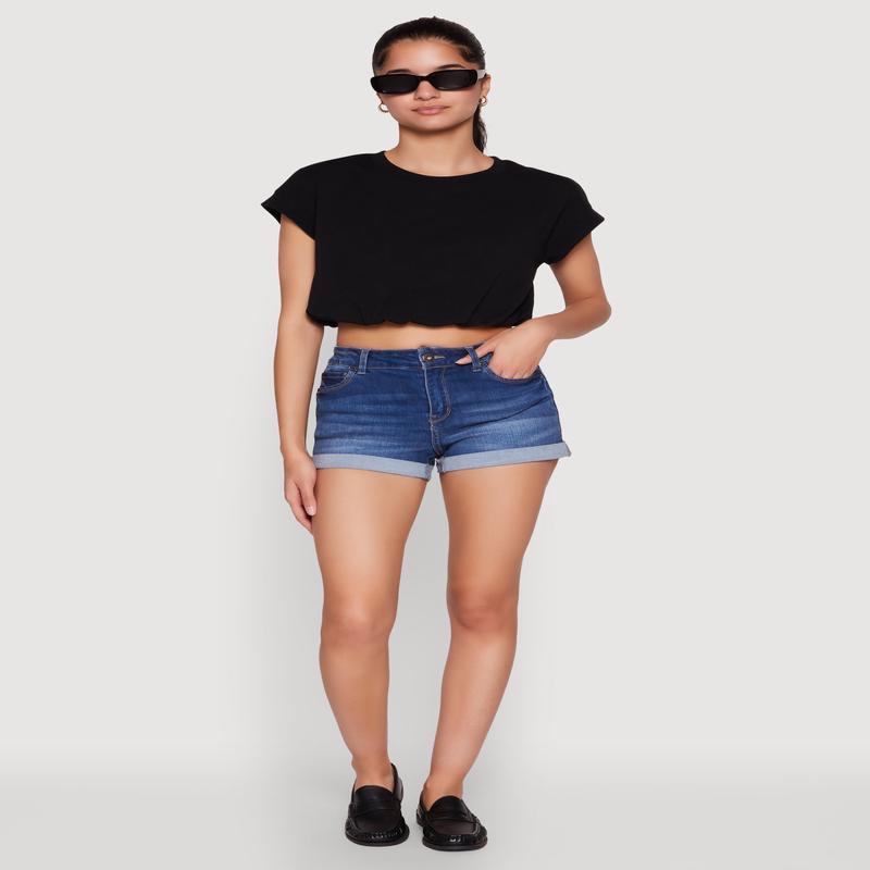 Bubble Hem Cropped Tee