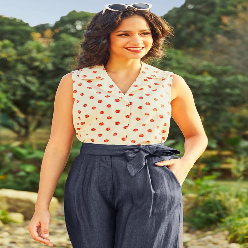 Gala Glitter Sleeveless Blouse (Final Sale)