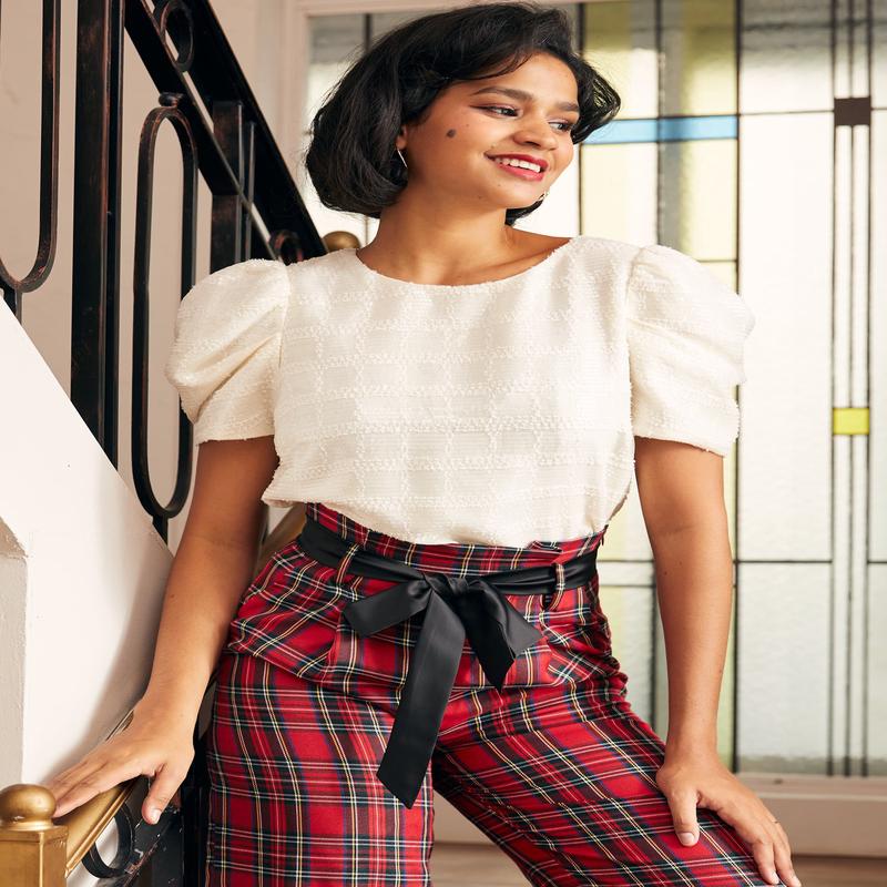 Festive Frolic Bubble Sleeve Crew