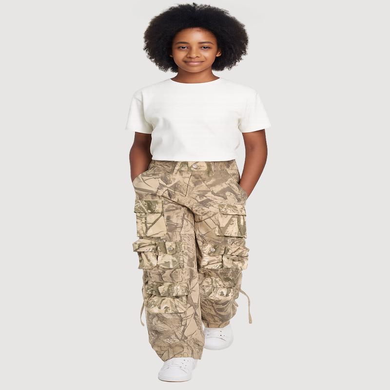 Girls Hunter Camo Straight Leg Cargo Pants