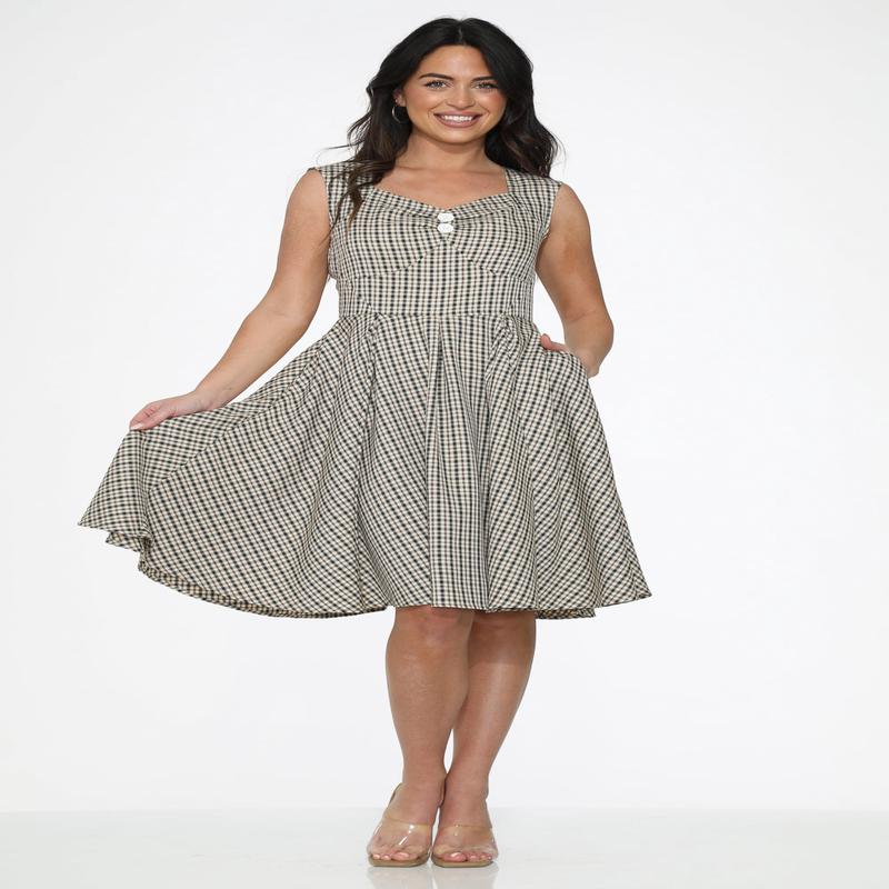Gingham Swing Dress