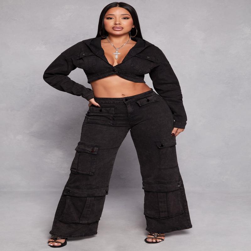 Spoon Jeans Wide Leg Cargo Jeans