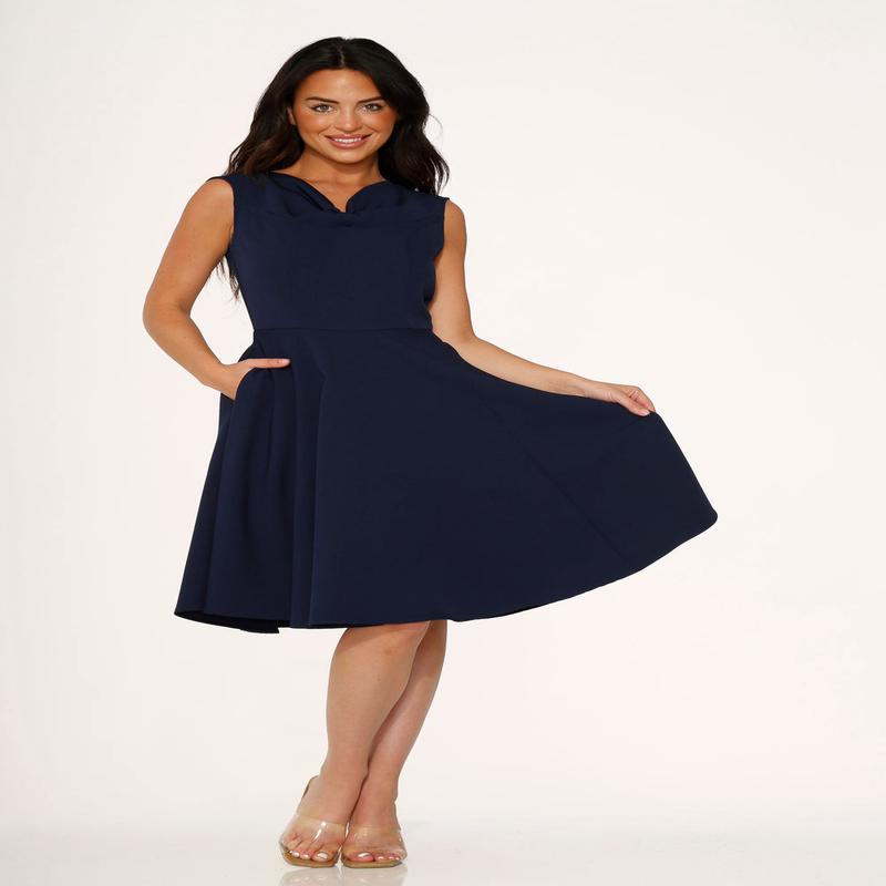 Navy Blue Swing Dress