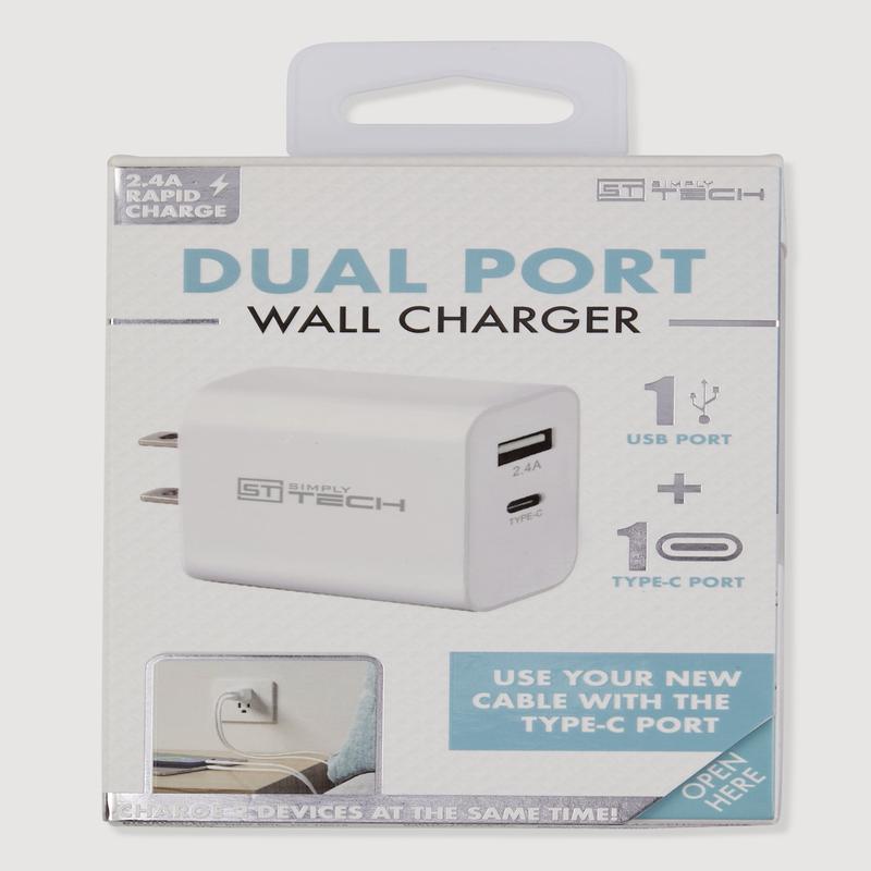 Dual Port USB and Type C Rapid Wall Charger