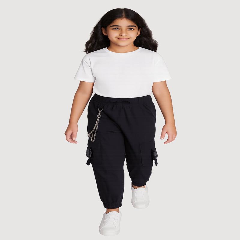 Girls Chain Detail Cargo Joggers