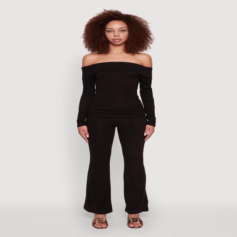 Haute Monde High Waisted Flare Leg Pants