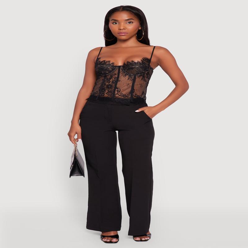 High Waisted Wide Leg Dress Pants