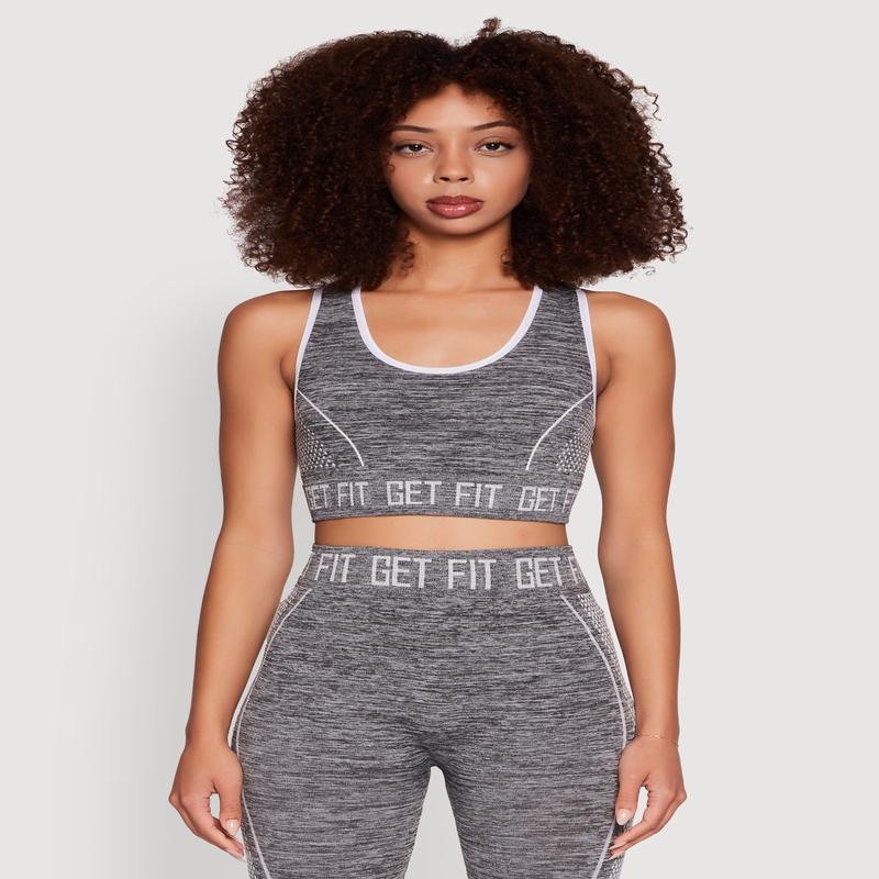 Seamless Get Fit Graphic Cropped Racerback Tank Top