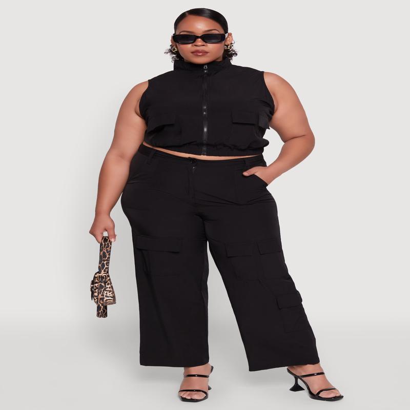 Plus Size Straight Leg Cargo Pants