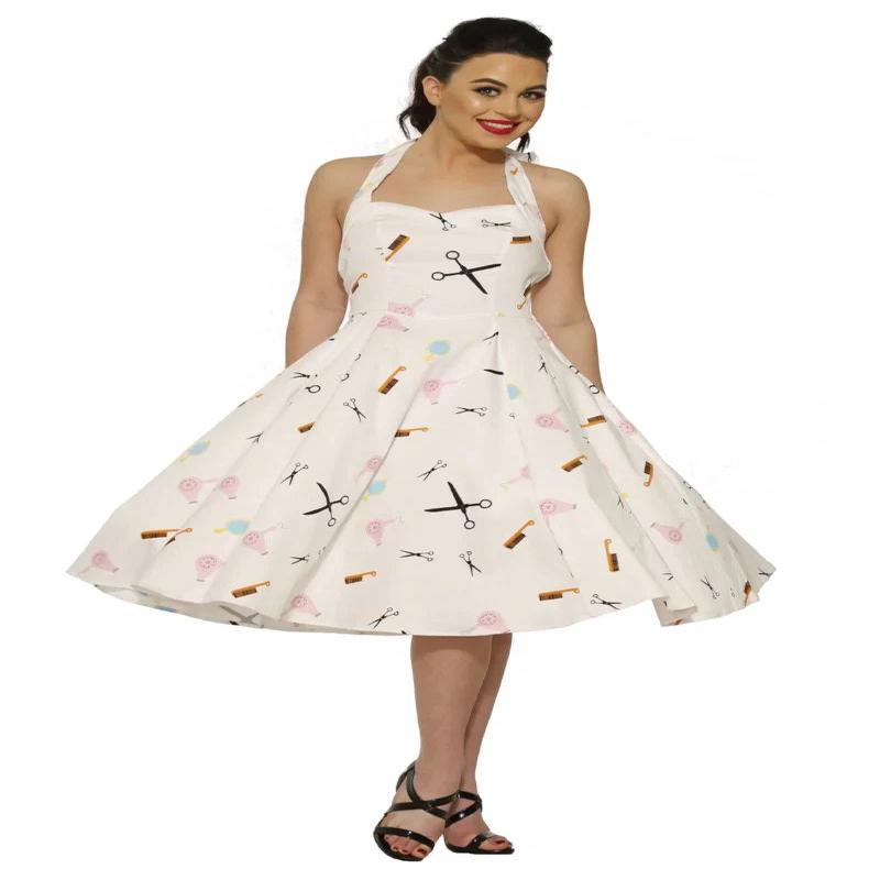 White Beauty Salon Halter Dress