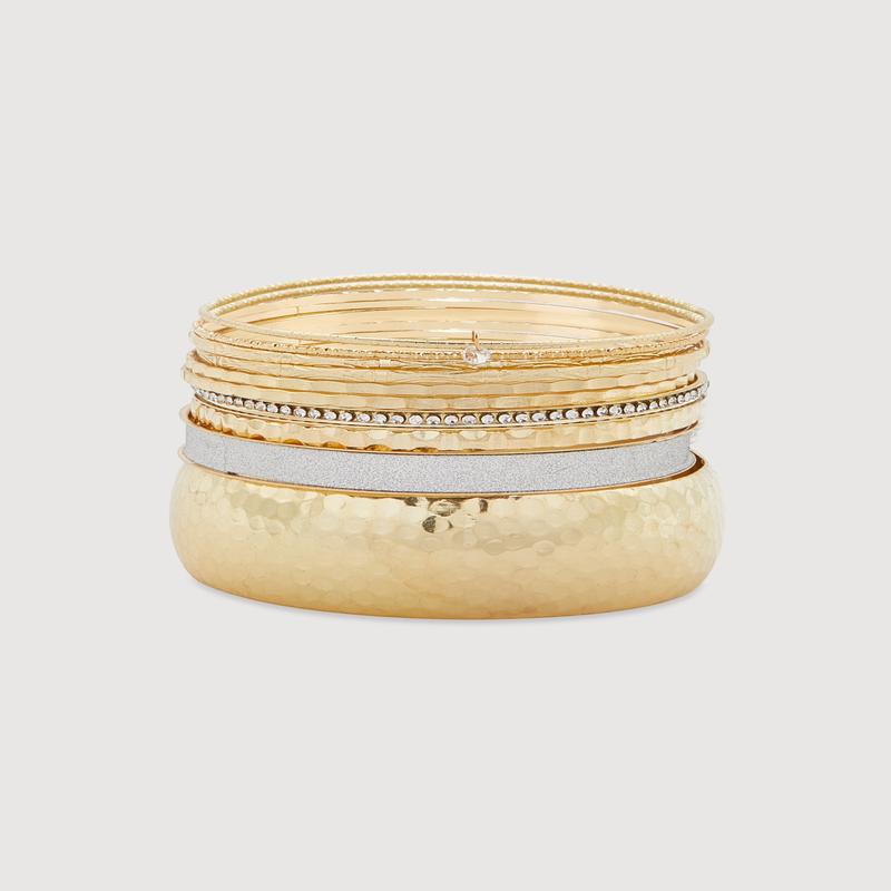 Plus Size Glitter Assorted Bangles Set of 10