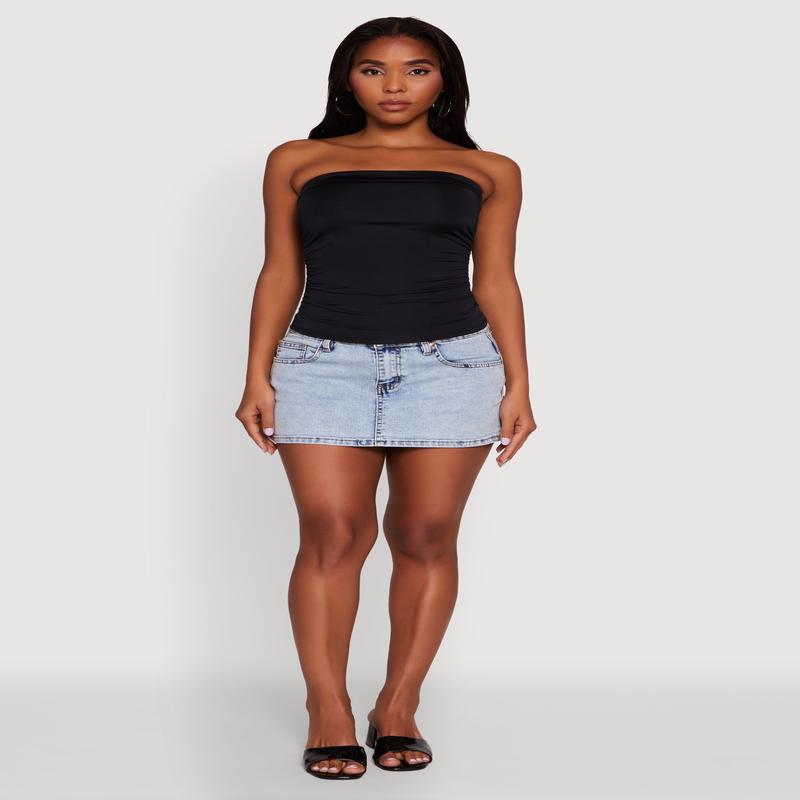 Trendy Side Ruched Tube Top