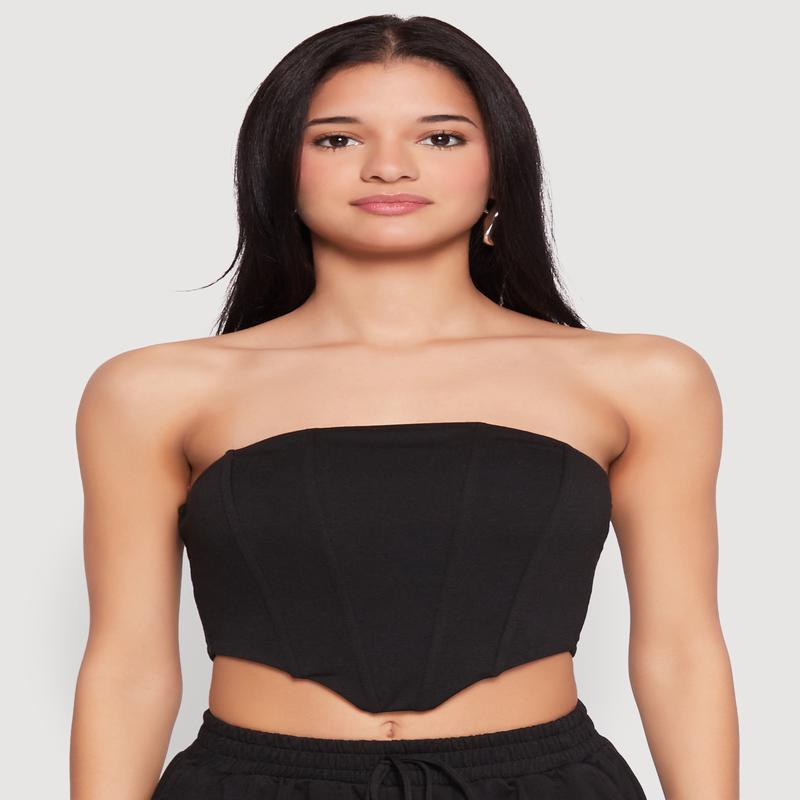 Zip Back Corset Tube Top