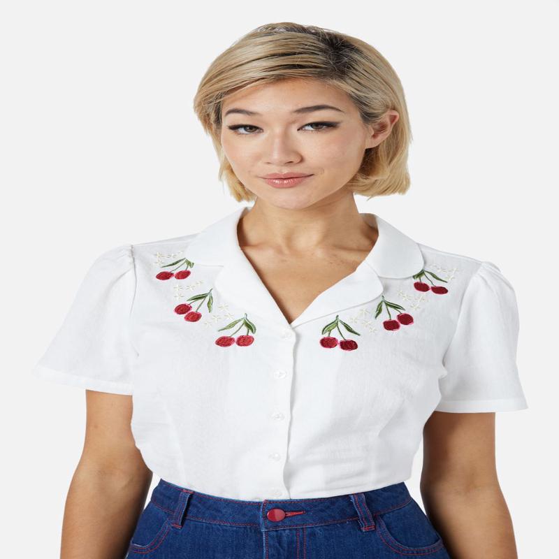 Cherry Embroidered Blouse