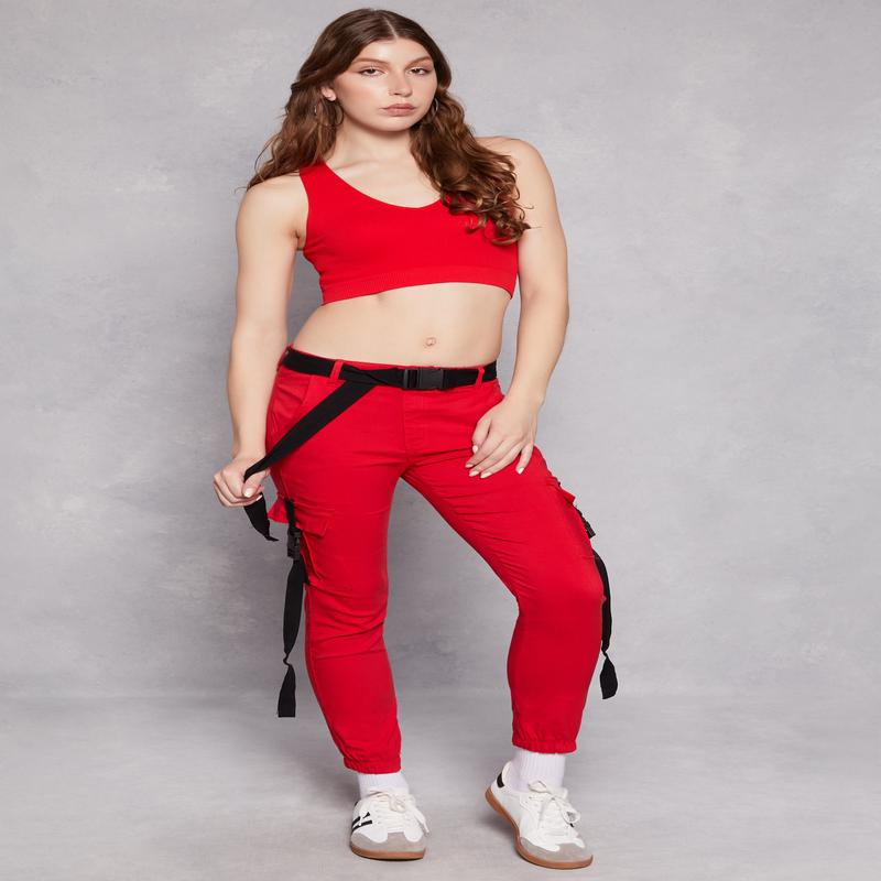 Release Buckle Belt Cargo Joggers