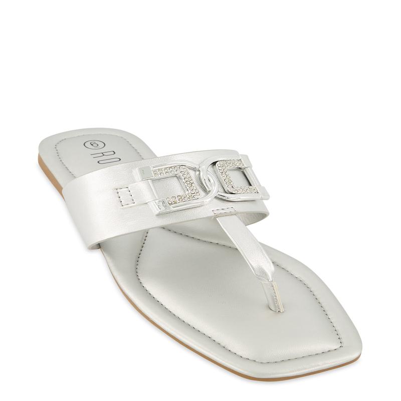 Rhinestone Horsebit Band Thong Sandals