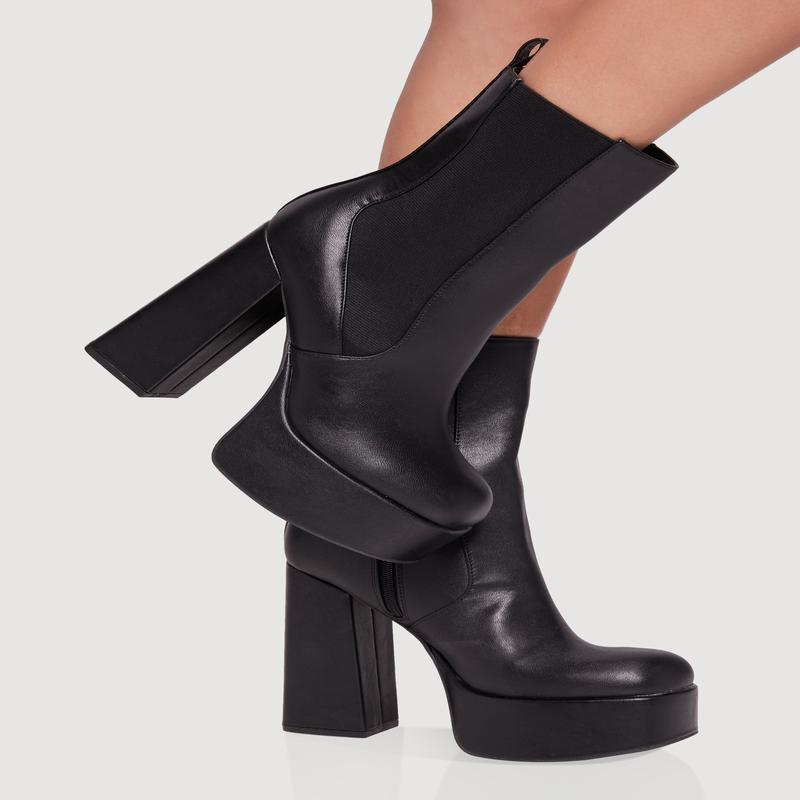 Ultra High Heel Platform Chelsea Boots